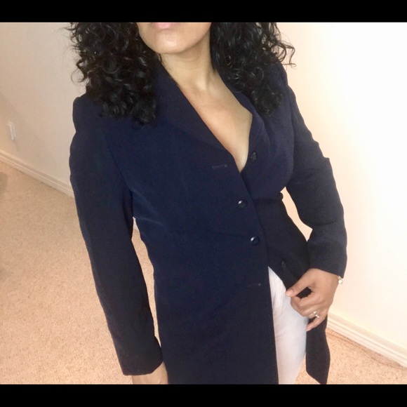 Marks & Spencer | Navy Blue Long Blazer 💎 - Picture 2 of 10